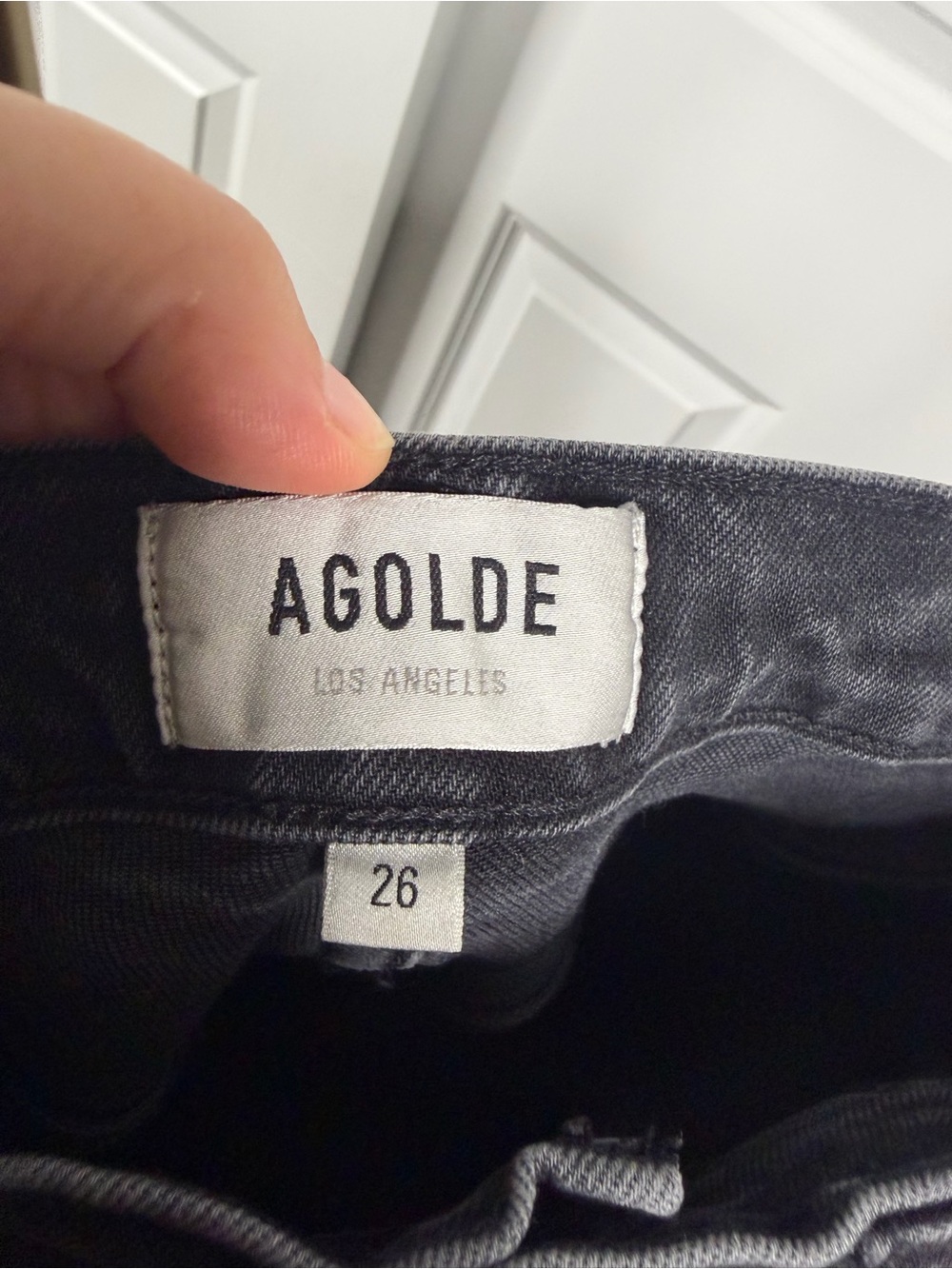 AGOLDE 90’s Pinch Waist Sz 26 High Rise Straight Leg Jeans Washed Black NWOT - Picture 9 of 11